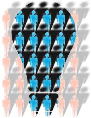 sosyal ağ simgeleri olan bir grup insan