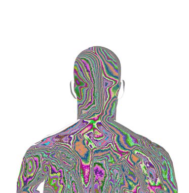 Beyaz arka planda bir erkeğin 3D canlandırması 