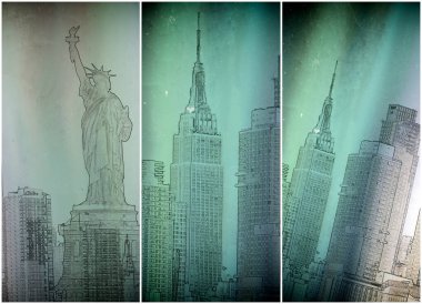 picturesque view of city skyline, skyscrapers