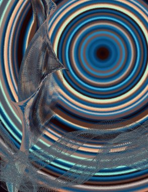 Eşmerkezli daireler çiziyor. Modern dijital sanat.