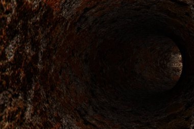 Soyut sıkıntı tüneli. 3d oluşturma.