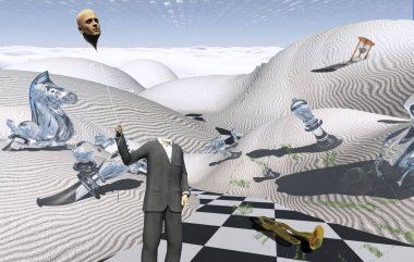 gerçeküstü manzara arkaplan için 3D illüstrasyon