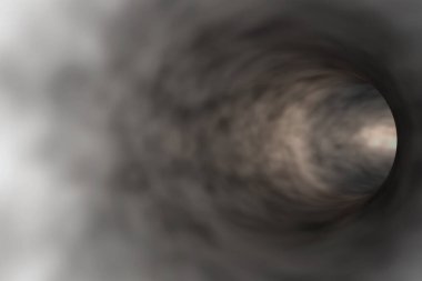 Soyut gri tünel. 3d oluşturma.