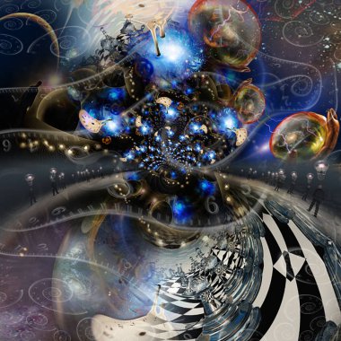 Parlak desenli soyut fraktal arkaplan