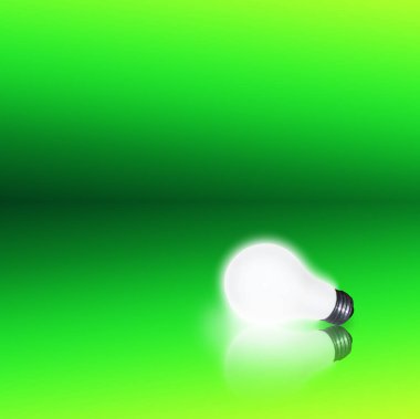 Ampul ve çevre kavramına sahip soyut renkli arkaplan 