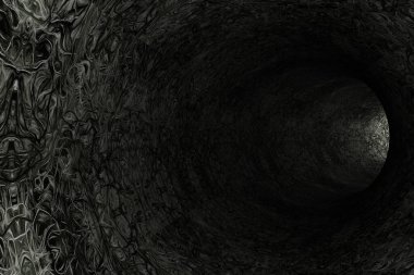 Soyut gri tünel. 3d oluşturma.