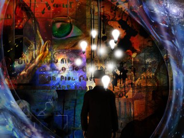 Bulutlu gökyüzünde okyanus dalgalı maske