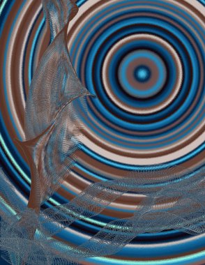 Eşmerkezli daireler çiziyor. Modern dijital sanat.