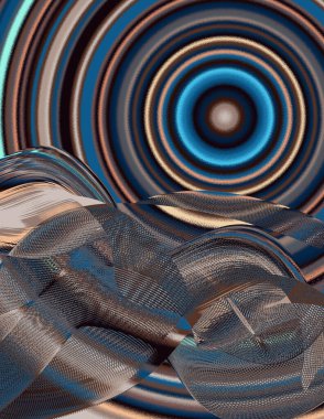 Eşmerkezli daireler çiziyor. Modern dijital sanat.