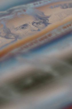 Arka plan için 20 doların yakın plan çekimi.