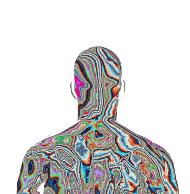 Beyaz arka planda bir erkeğin 3D canlandırması 