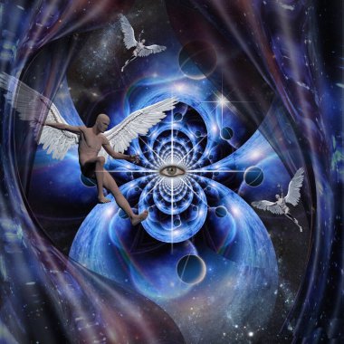 Soyut fraktal arka plan. 3B görüntüleme