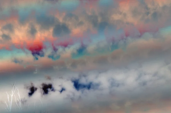 Prachtige Zonsondergang Hemel Met Wolken — Stockfoto