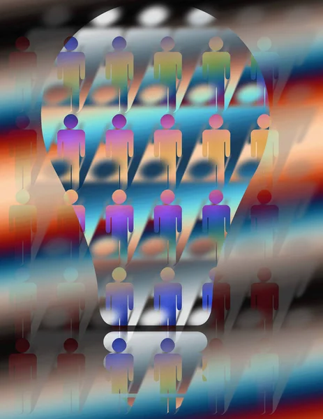 insan siluetleri ile parlak arkaplan 