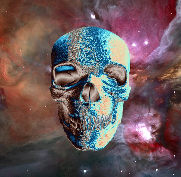 Grungy Illustration Human Skull Background — Foto Stock