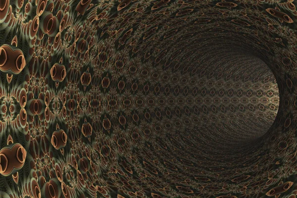 Absztrakt Alagút Kaleidoszkópos Mintázattal Falakon — Stock Fotó