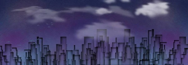 도시의 실루엣 하늘의 — 스톡 사진