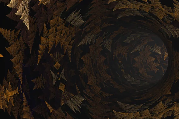 Duvarlarında ağaç benzeri desenler olan soyut bir tünel.