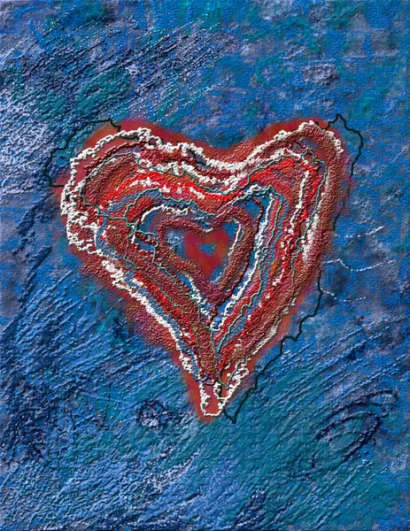 Heart Shape Painting Texture — Foto Stock