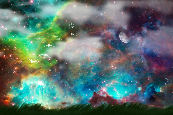 Abstracte Creatieve Achtergrond Van Universum Kosmische Ruimte — Stockfoto