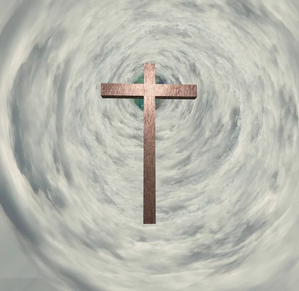 Cross Tunnel Clouds Rendering — Stock Photo, Image