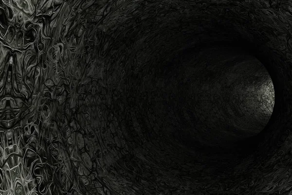 Soyut gri tünel. 3d oluşturma.