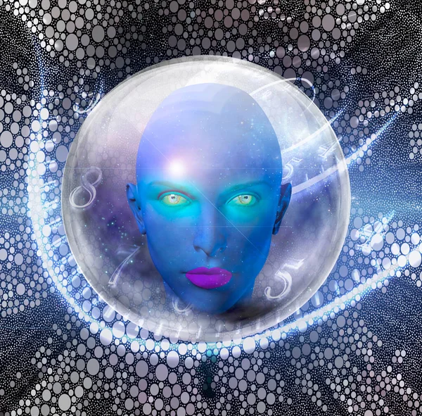 Alien Face Concept Abstract Colorful Background — Stock Photo, Image