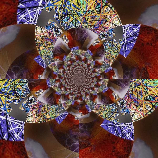 Abstrakter Hintergrund Mit Buntem Kaleidoskopmuster — Stockfoto
