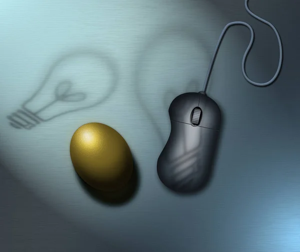 Computer Mouse Light Bulb Background — Stockfoto