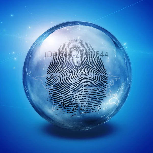 Digital Composite Fingerprint Binary Code — Stock Photo, Image