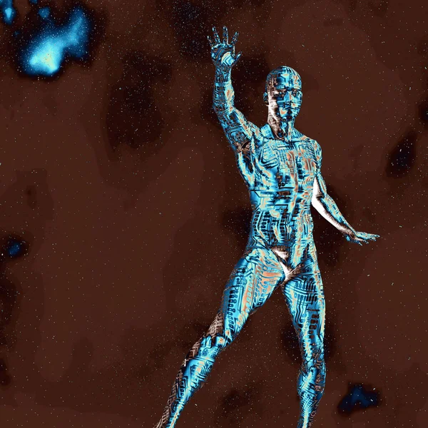 Концептуальный Атомный Футуристический Абстрактный Цвет Фона — стоковое фото