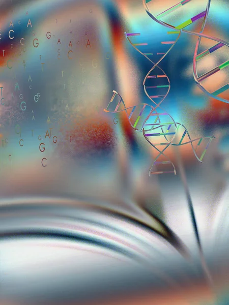 Fundo Brilhante Com Livro Dna Espaço Para Seu Texto — Fotografia de Stock