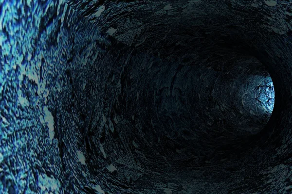 Tunnel Bleu Abstrait Rendu — Photo