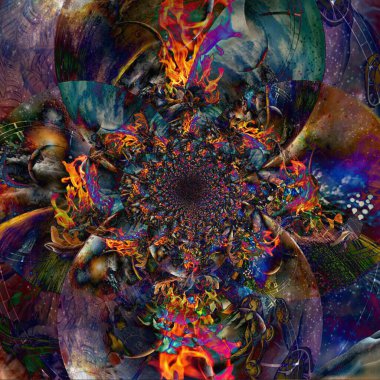 Soyut fraktal arkaplan. Psikedelik desen.