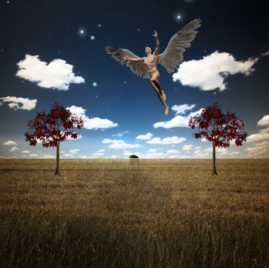 gökyüzünde uçan melek