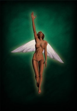 3d illustration of a angel with naked body