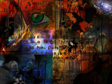 Bulutlu gökyüzünde okyanus dalgalı maske