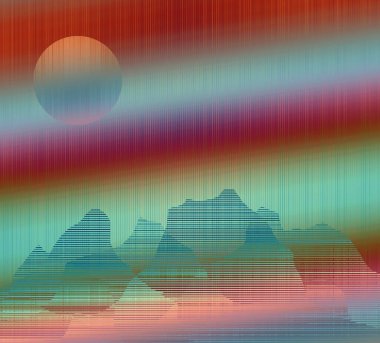 gerçeküstü manzara arkaplan için 3D illüstrasyon