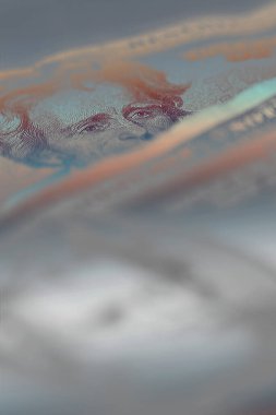 Arka plan için 20 doların yakın plan çekimi.