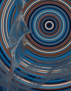 Eşmerkezli daireler çiziyor. Modern dijital sanat.