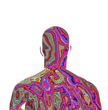 Beyaz arka planda bir erkeğin 3D canlandırması 