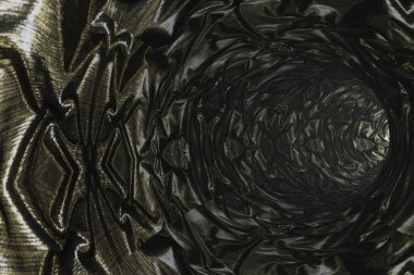 Metalik duvarlı soyut tünel.