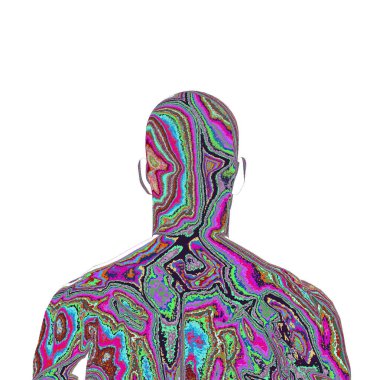 Beyaz arka planda bir erkeğin 3D canlandırması 