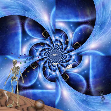 dijital soyut fraktal arkaplan