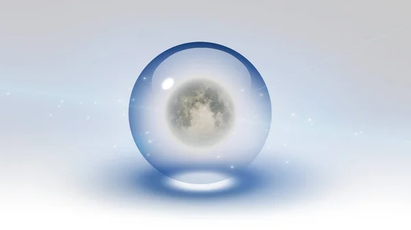 Úplněk Uvnitř Bubliny Vykreslování — Stock fotografie