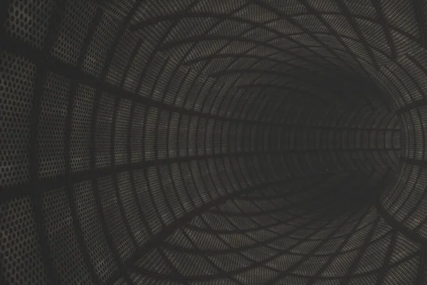 Abstrakt Tunnel Med Metallväggar — Stockfoto