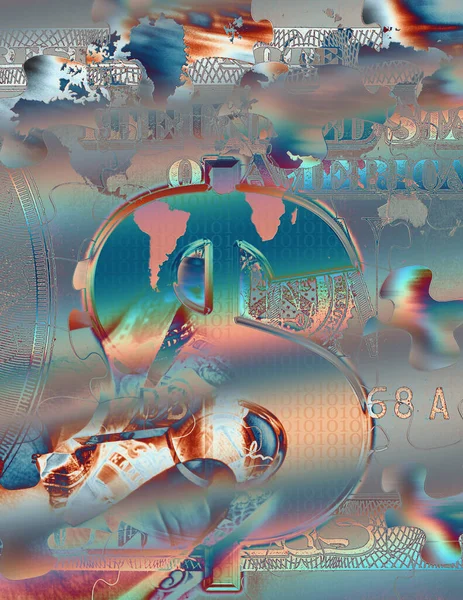Znak Dolara Abstrakcyjny Kolorowy Widok Tła Pieniądze Koncepcja Oleju — Zdjęcie stockowe