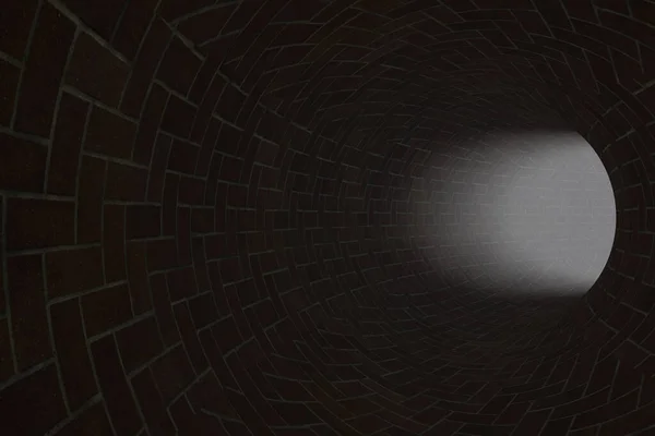 抽象砖隧道 3D渲染 — 图库照片