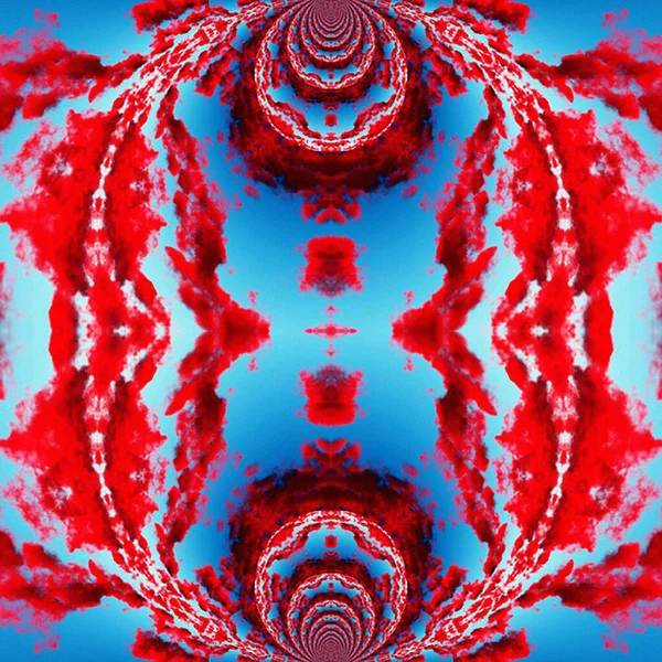 Abstract Fractal Red Blue Background — 图库照片