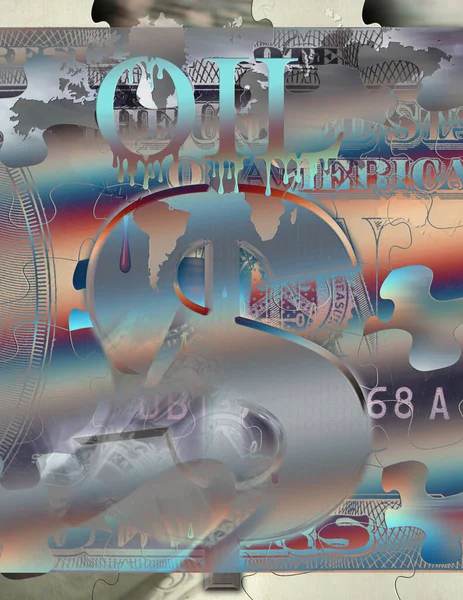Abstract Bright Background Colorful Ornament Dollar Mark — Fotografia de Stock